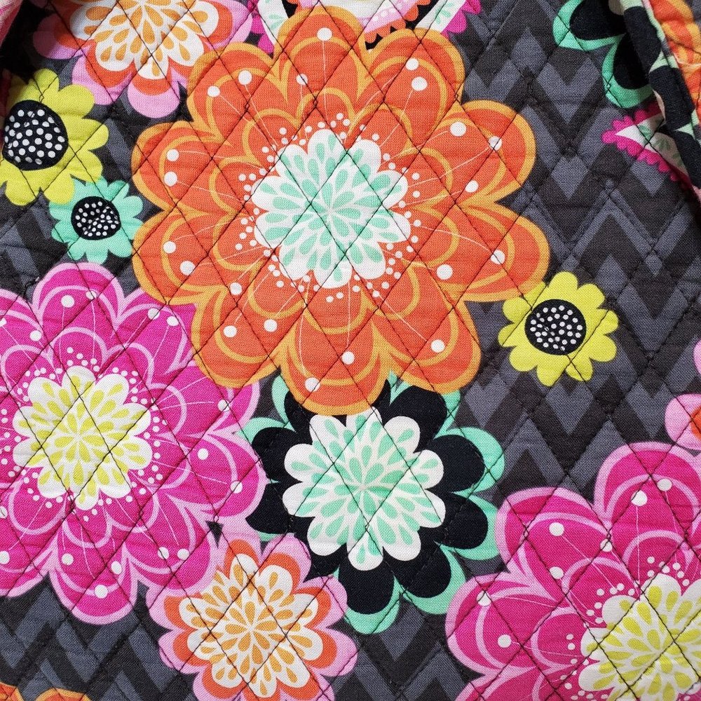 Large Colorful Vera Bradley Backpack, Floral, Paisley, Black, READ - Picture 3 of 12